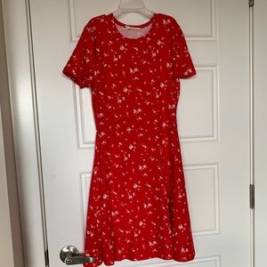 Printed Red Dress
